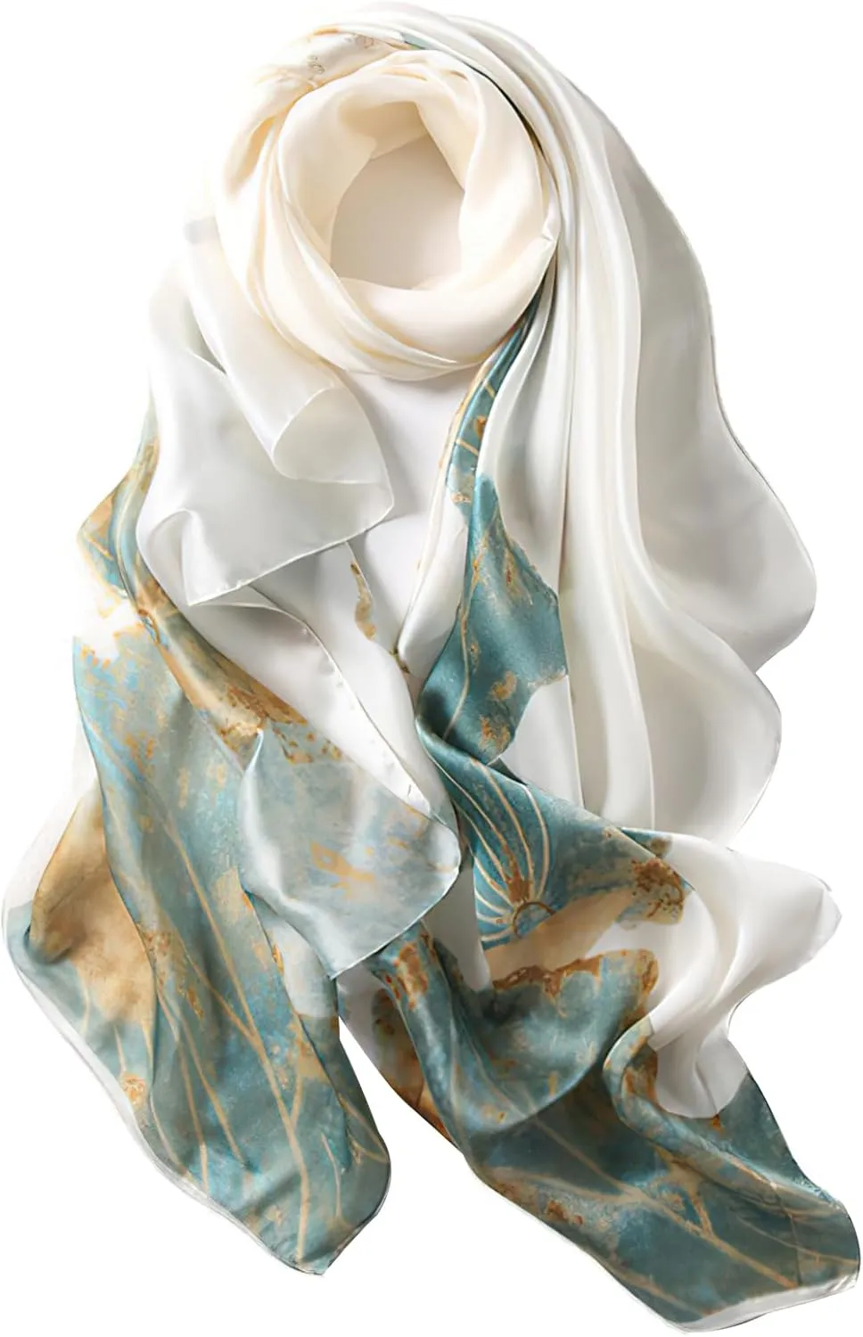 vimate 100% Large Silk Feeling Scarf-Women's Fashion Long Mulberry Silk Satin Neck Scarf Sunscreen Shawl Wrap Headscarf