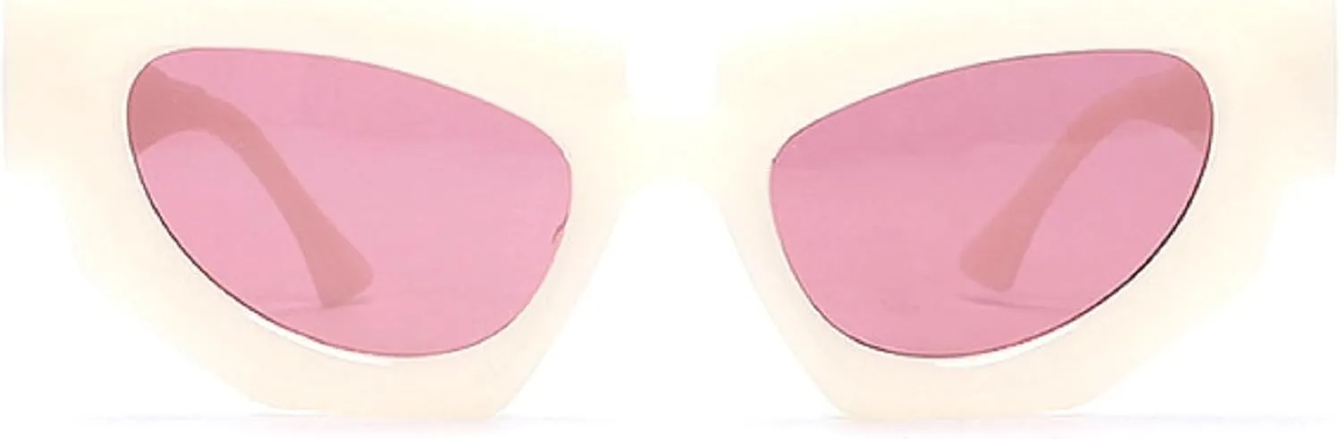 Vintage Cat Eye Sunglasses Women Men 2024 Luxury Irregular Frame Polygon Sun Glasses For Lady Trendy Eyewear UV400