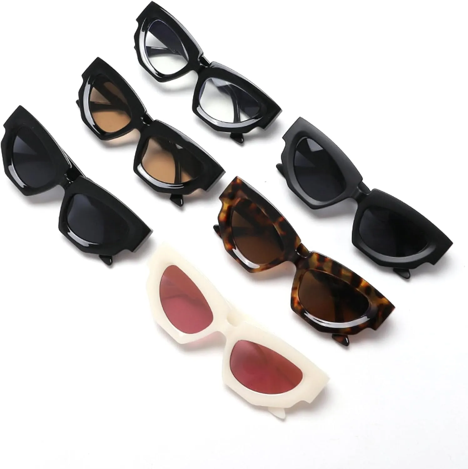 Vintage Cat Eye Sunglasses Women Men 2024 Luxury Irregular Frame Polygon Sun Glasses For Lady Trendy Eyewear UV400