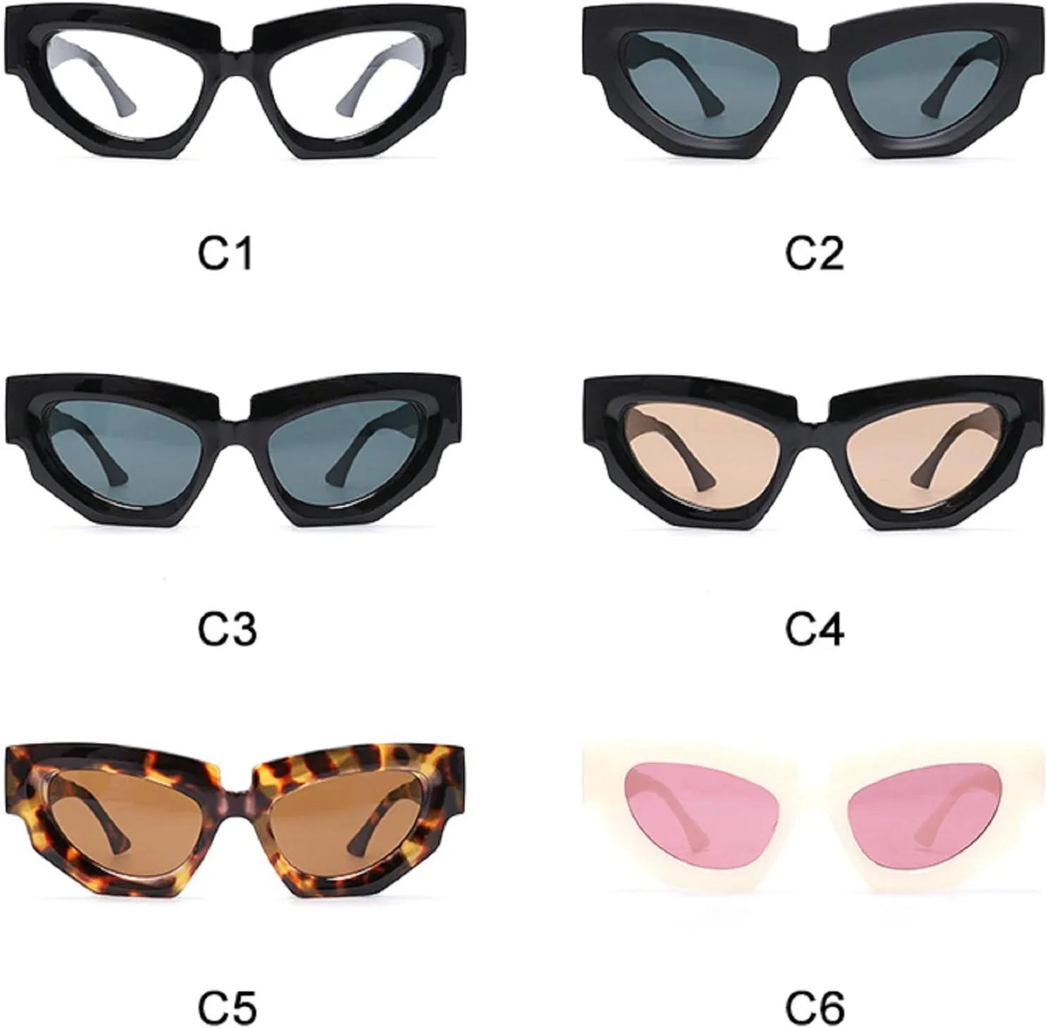 Vintage Cat Eye Sunglasses Women Men 2024 Luxury Irregular Frame Polygon Sun Glasses For Lady Trendy Eyewear UV400