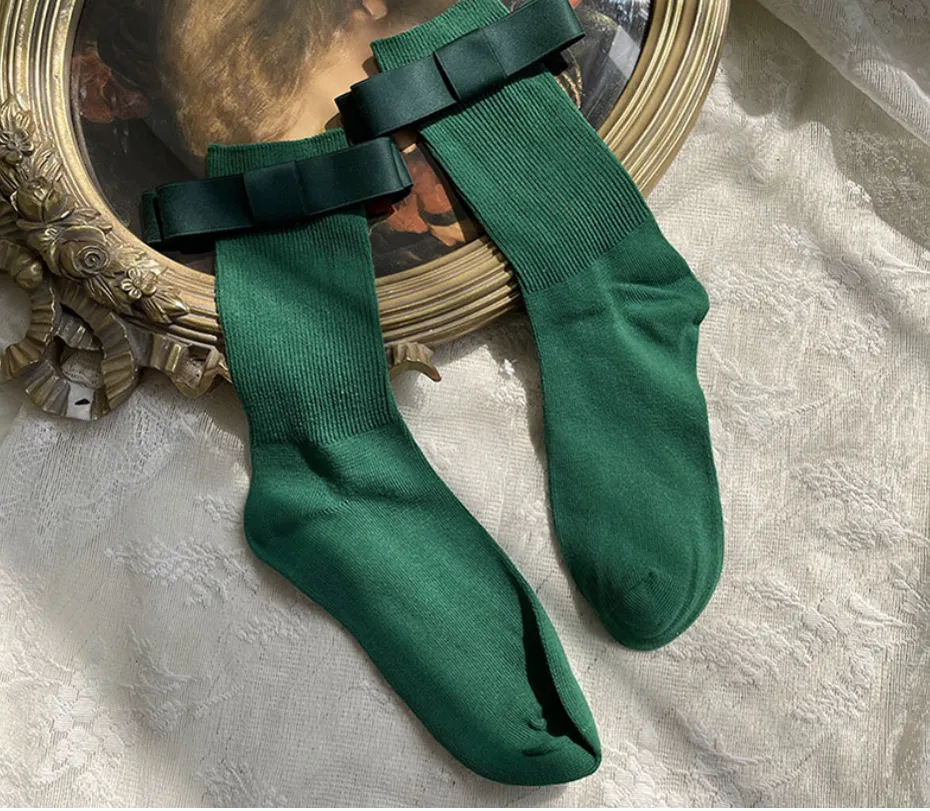 WAGUIR~Balletic Cotton Bow Short Socks
