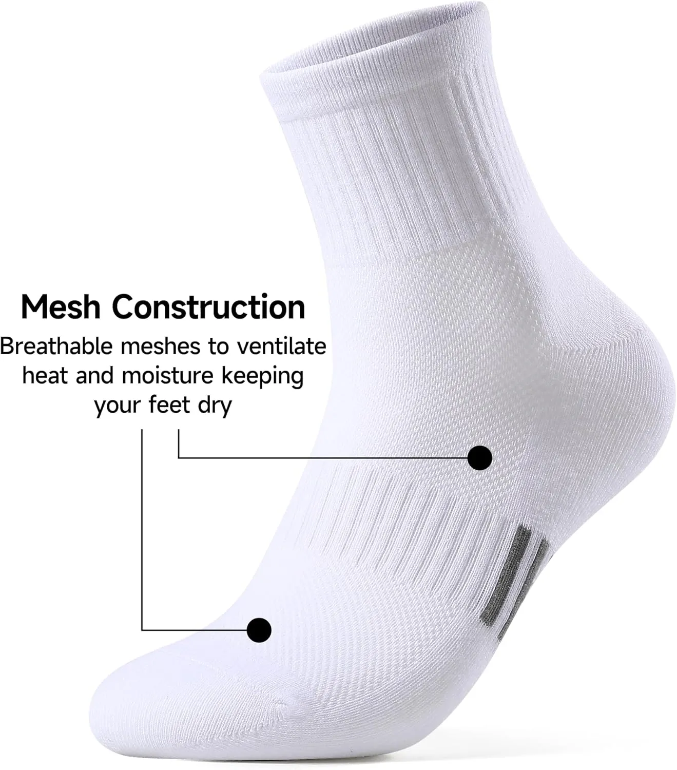 Women Athletic Cotton Socks Size 6-12 Anti Odor Super Soft for Running Hiking Casual