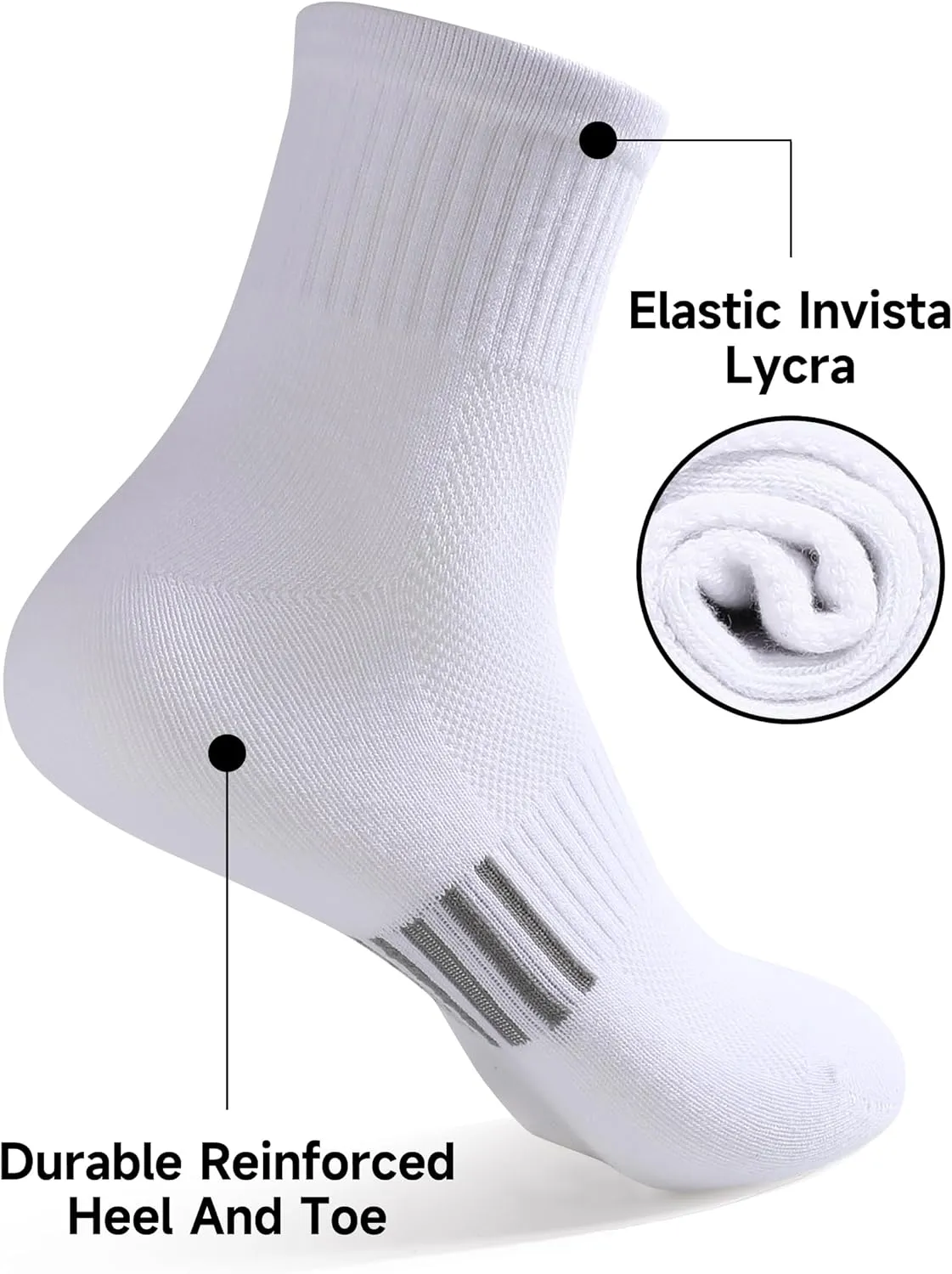 Women Athletic Cotton Socks Size 6-12 Anti Odor Super Soft for Running Hiking Casual
