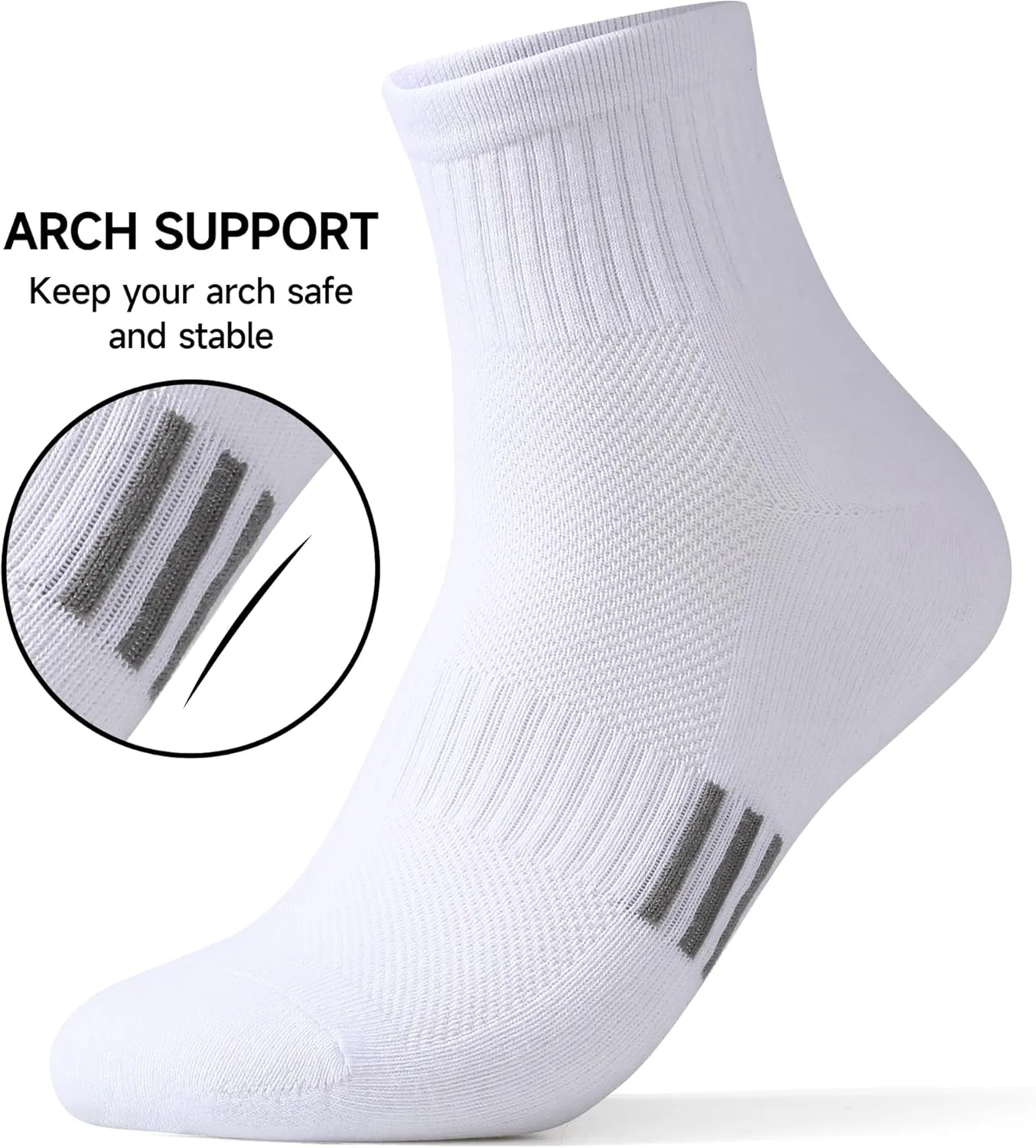 Women Athletic Cotton Socks Size 6-12 Anti Odor Super Soft for Running Hiking Casual