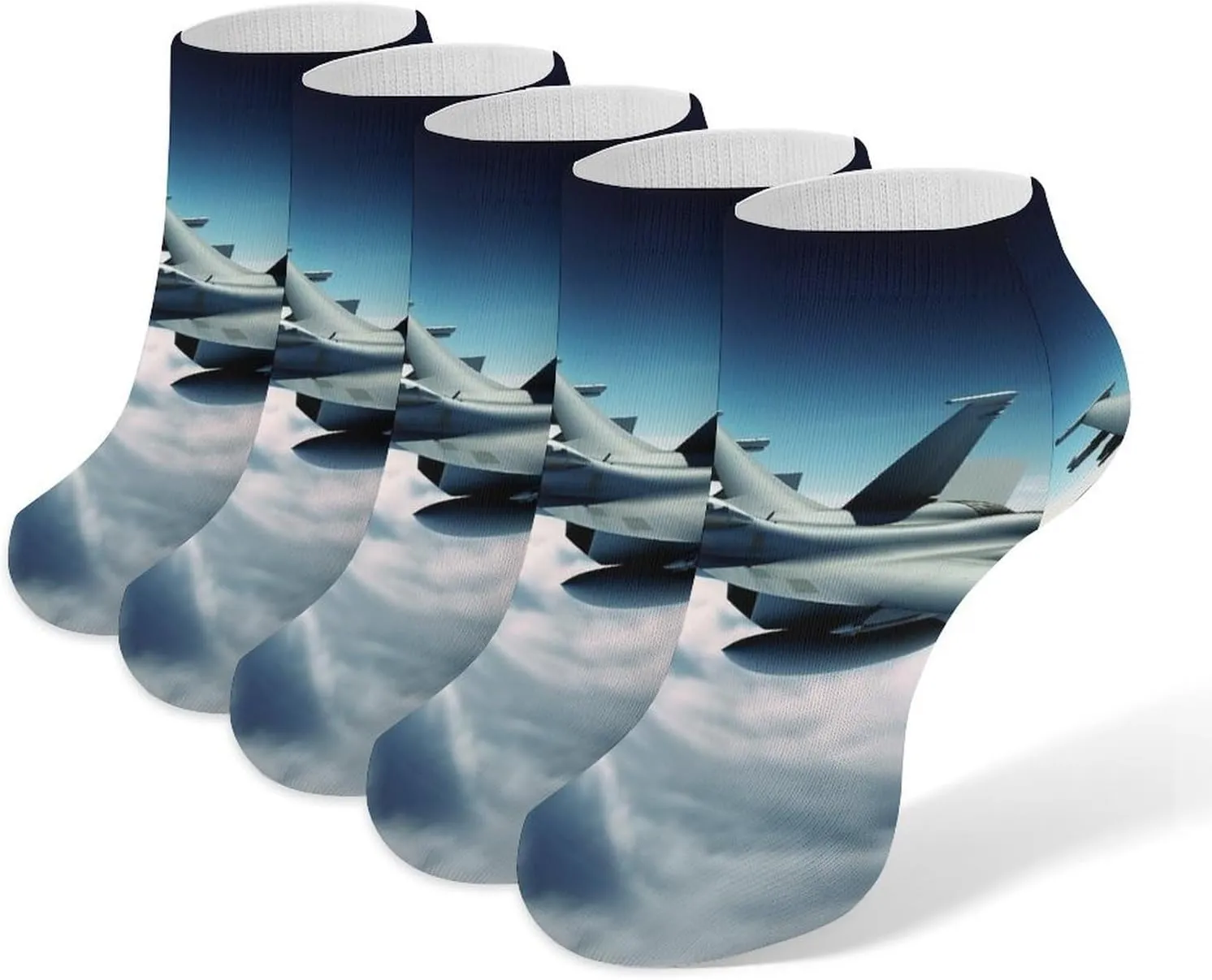 Women Socks Aircraft Fighter Jets Printed Christmas Socks Ankle Socks Athletic Socks Slipper Socks No Show Socks