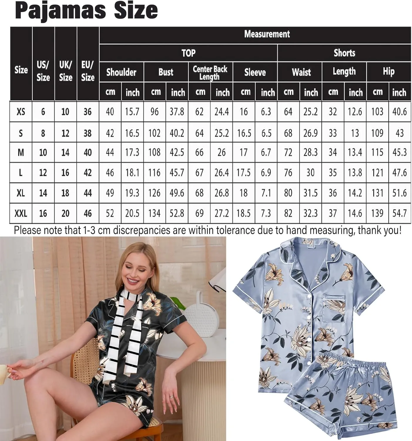 Womens 3Pcs Satin Pajamas Set Floral Silk Pajama Sets Stripe Lounge Set Silky Sleepwear XS-2XL Pjs Long Scarves