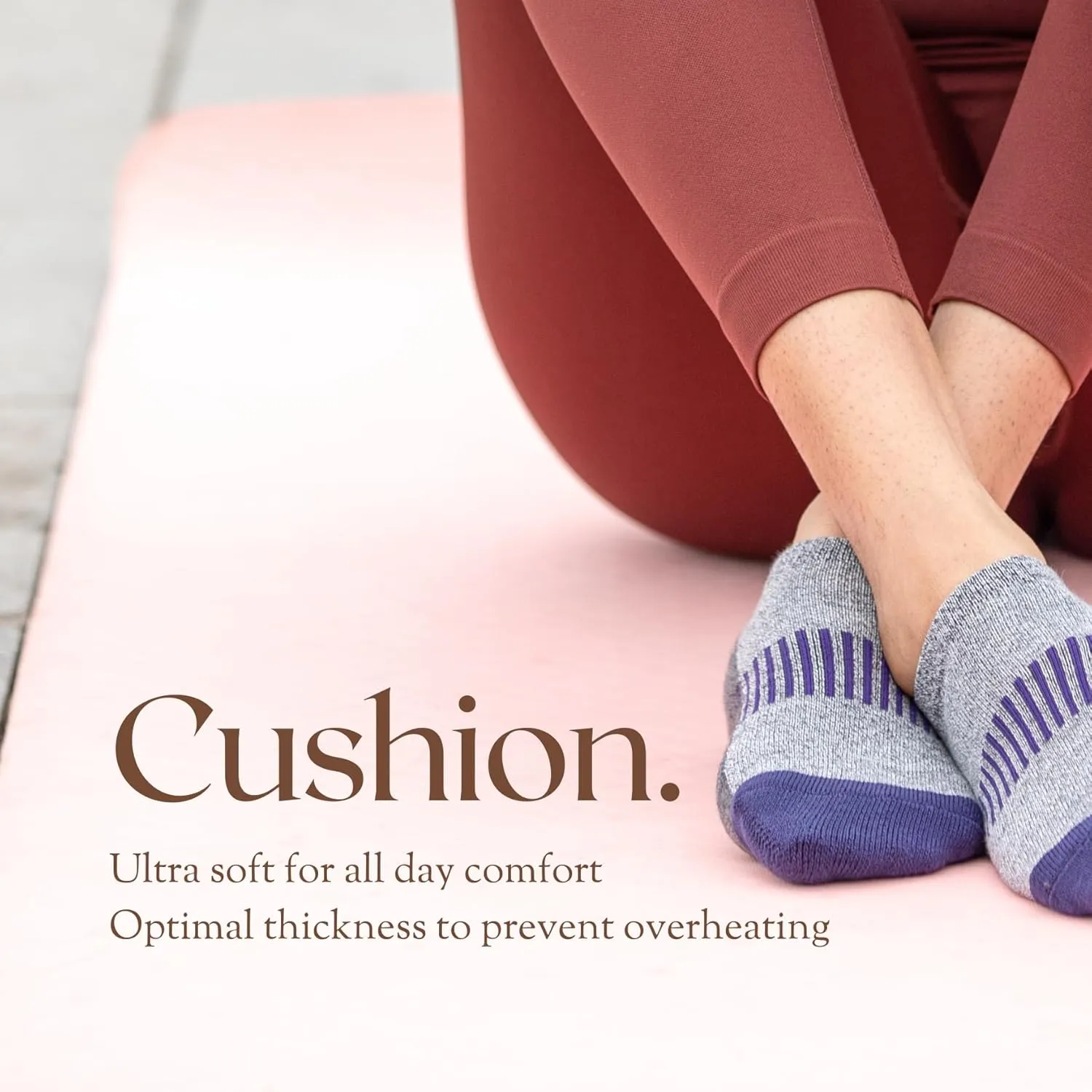 Women's Athletic Ankle Socks with Heel Tab, Premium Cotton, Soft Cushion, Reinforced Toe, Arch Support, Pack of 6