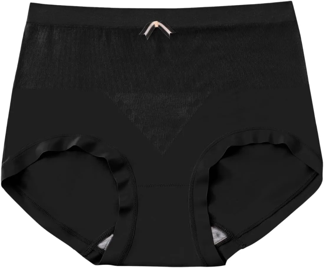 Women's Viscose Fiber Panties Women's High Waist Full Coverage Delicate Jacquard Decorative Seamless Panties