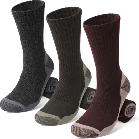 Wool Hiking Socks for Men - Mid weight Mens Crew Merino Wool Athletic Socks for Running Cycling Camping 7-13