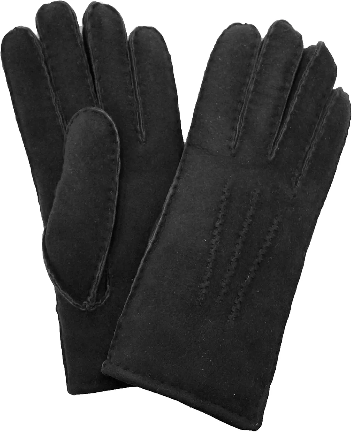 YISEVEN Women's Lambskin Shearling Leather Gloves Three Points