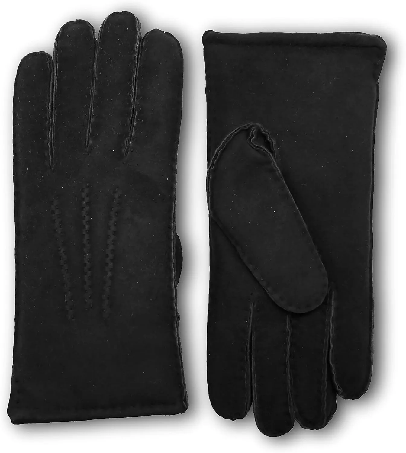 YISEVEN Women's Lambskin Shearling Leather Gloves Three Points