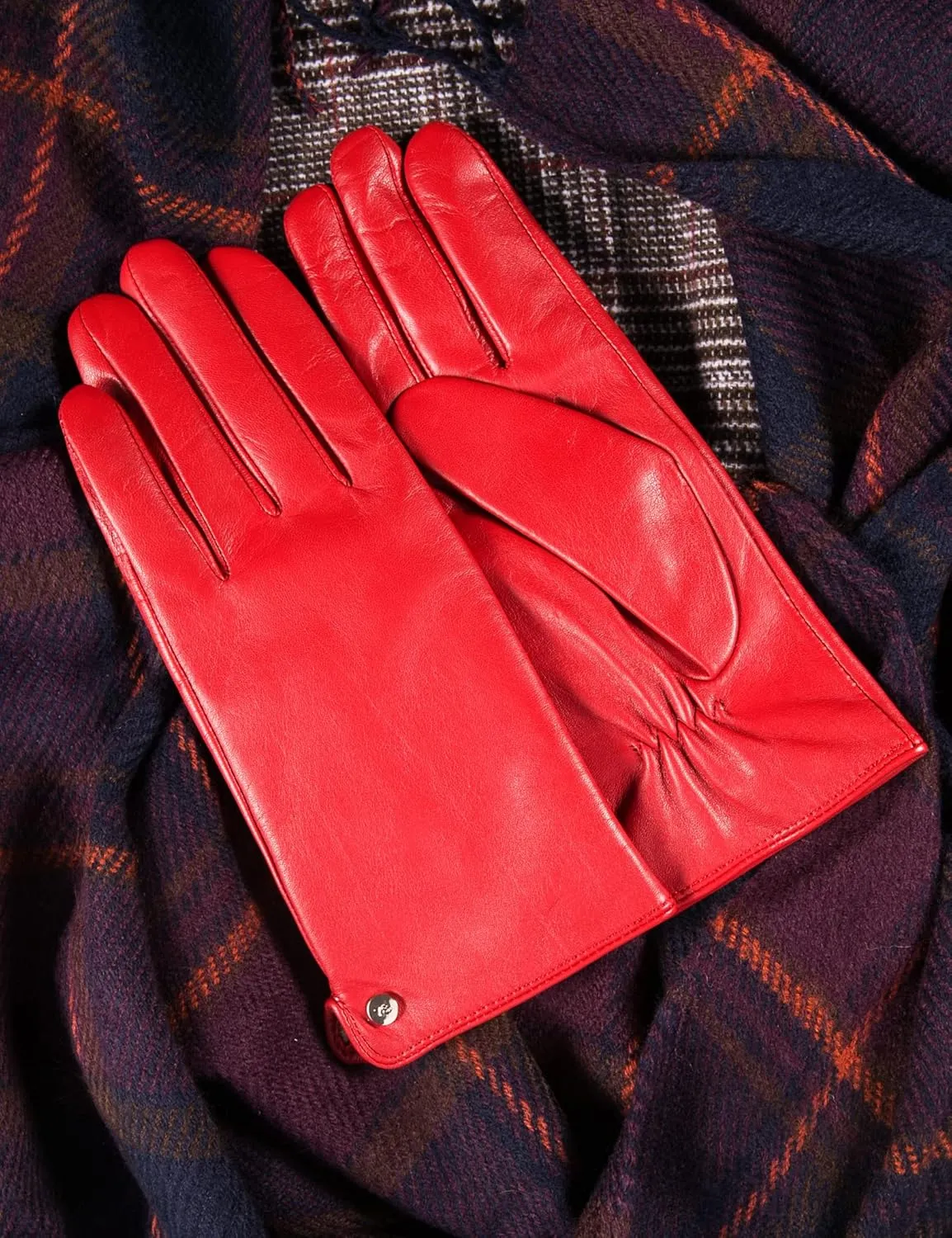 YISEVEN Women's Winter Dress Leather Gloves Touchscreen Wool Lined Flat Design